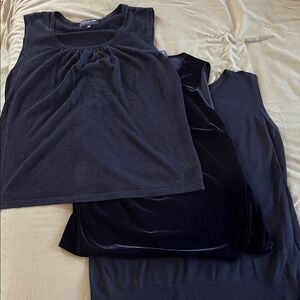 Set of 3 - Women's Black Sleeveless Tops (All XL)